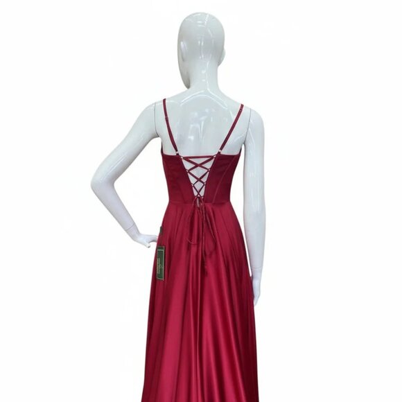 New A-Line Sleeveless Bridesmaid Solid Dress w/ Pleated Sweetheart Neck TL3049L - Picture 4 of 9